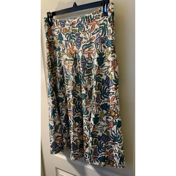 Vintage Sweater Bee by Banff M Medium Sealife Print Cotton Midi Skirt - Picture 1 of 14